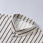 Men's Long Sleeve Striped Polo Shirt