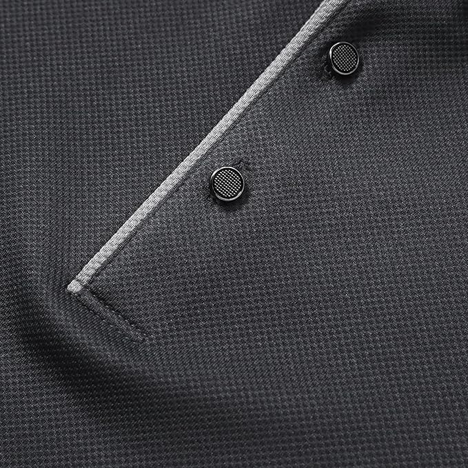 Men's Long Sleeve Polo Shirt with Contrast Collar