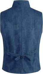 Men's Faux Leather Stand-Up Collar Vest