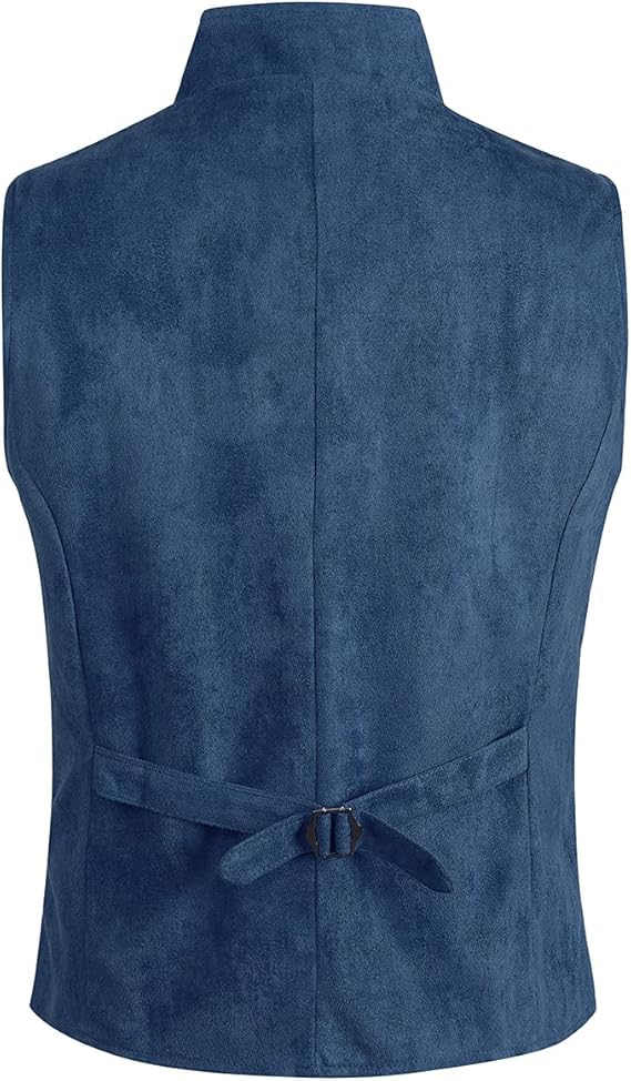 Men's Faux Leather Stand-Up Collar Vest