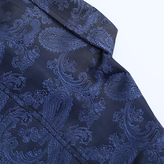 Men's Paisley Long Sleeve Embroidered Shirt