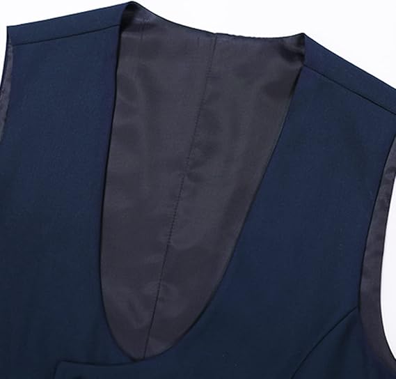Men's Double Breasted Suit Vest with Scoop Neck