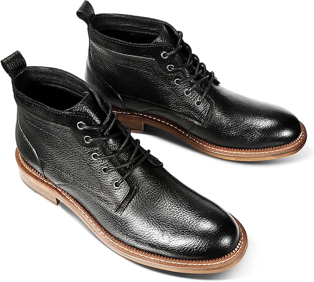 Men's Leather Lace-Up Ankle Boots