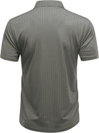 Men's Short Sleeve Polo Shirt with Button Placket