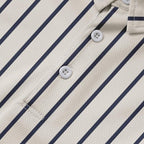 Men's Long Sleeve Striped Polo Shirt