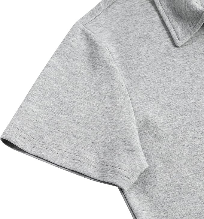 Men's Short Sleeve Polo Shirt with Zip Collar
