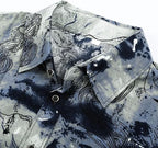 Men's Long Sleeve Paisley Print Linen Shirt
