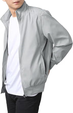 Men's Bomber Jacket with Stand-Up Collar