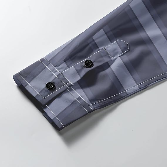 Men's Long Sleeve Casual Shirt – Plaid & Stripe Patterns
