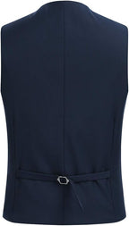 Men's Double Breasted Suit Vest with Scoop Neck