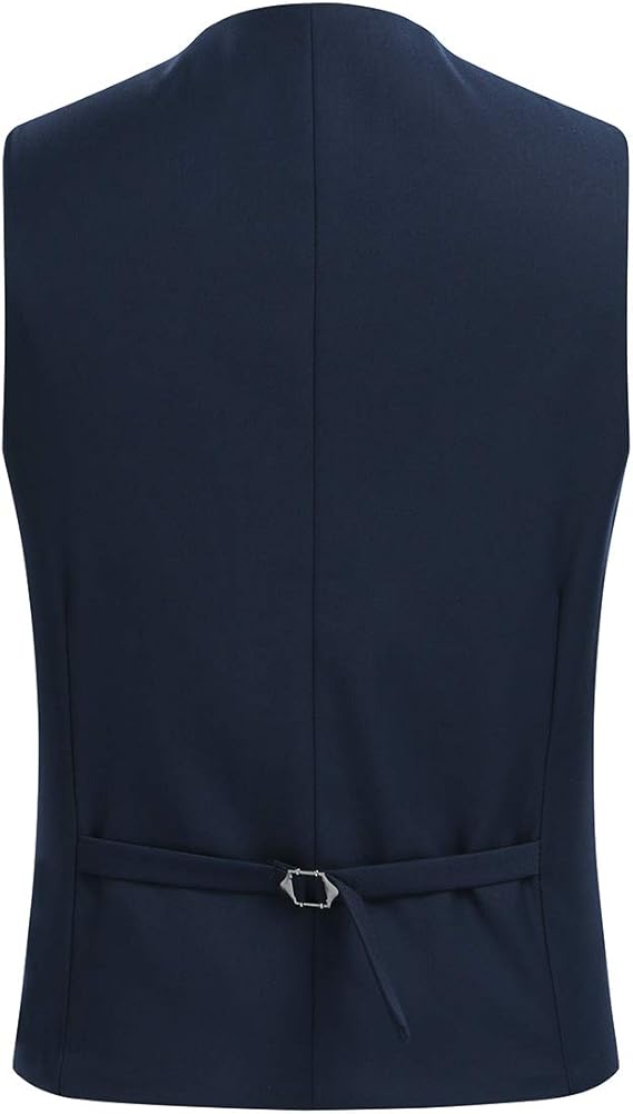 Men's Double Breasted Suit Vest with Scoop Neck