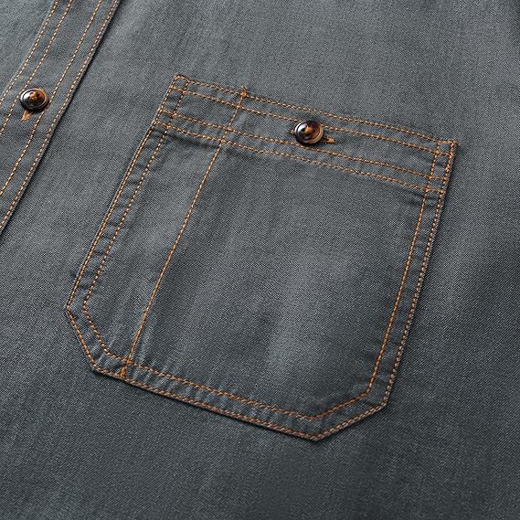 Men's Long Sleeve Cotton Denim Shirt