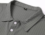 Men's Short Sleeve Polo Shirt with Button Placket