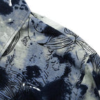 Men's Long Sleeve Paisley Print Linen Shirt