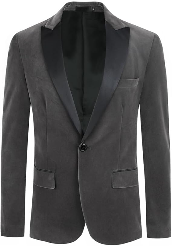 Men's Velvet Blazer Regular Fit Tuxedo Jacket
