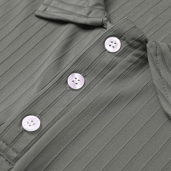 Men's Short Sleeve Polo Shirt with Button Placket