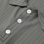 Men's Short Sleeve Polo Shirt with Button Placket