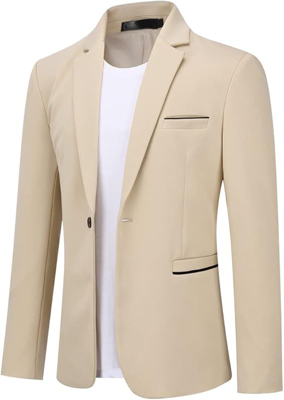 Men's Stretch Blazer Slim Fit Suit Jacket