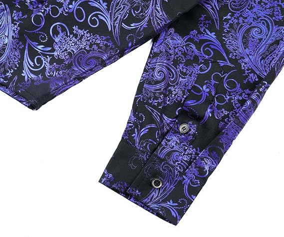 Men's Jacquard Long Sleeve Shirt - Paisley Pattern