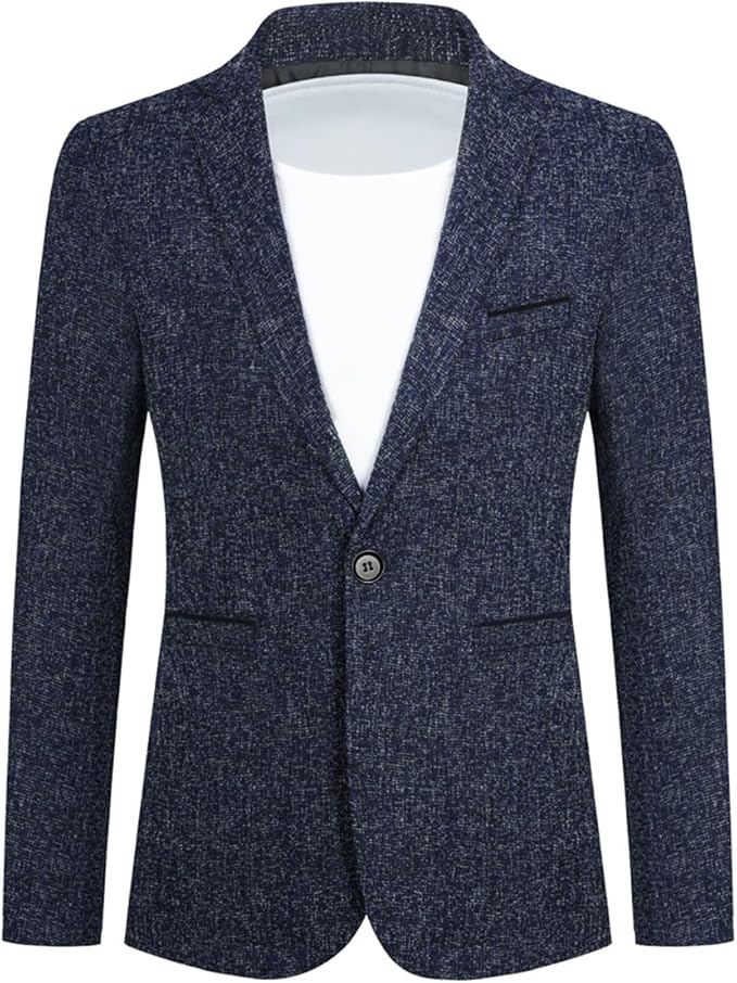 Allthemen Men's Jacket Sporty Cotton Blazer Slim Fit Modern Jacket Casual Suit Jacket for Men