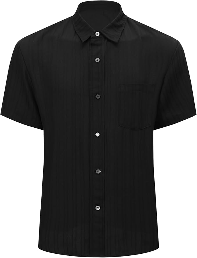 Men's Short Sleeve Stretch Shirt with Chest Pocket