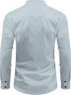 Men's Long Sleeve Casual Shirt – Plaid & Stripe Patterns