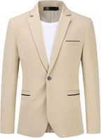 Men's Stretch Blazer Slim Fit Suit Jacket