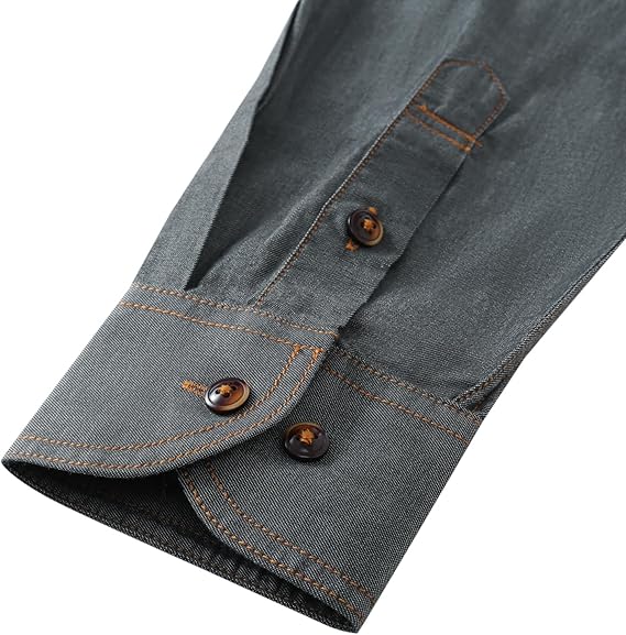 Men's Long Sleeve Cotton Denim Shirt