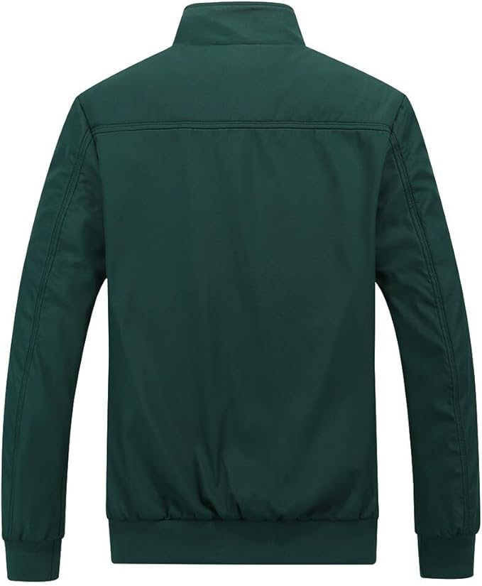 Men's Bomber Jacket with Stand-Up Collar