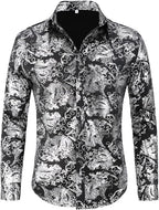 Men's Jacquard Long Sleeve Shirt - Paisley Pattern