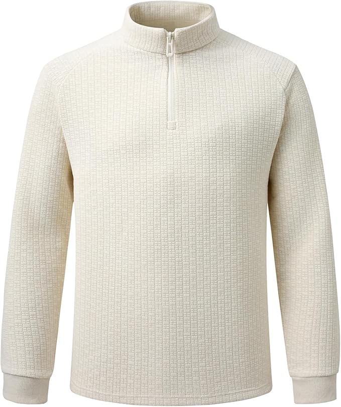 Men's Long Sleeve Quarter-Zip Polo Shirt