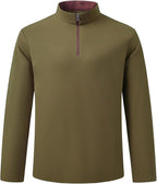 Men's Long Sleeve Quarter-Zip Polo Shirt
