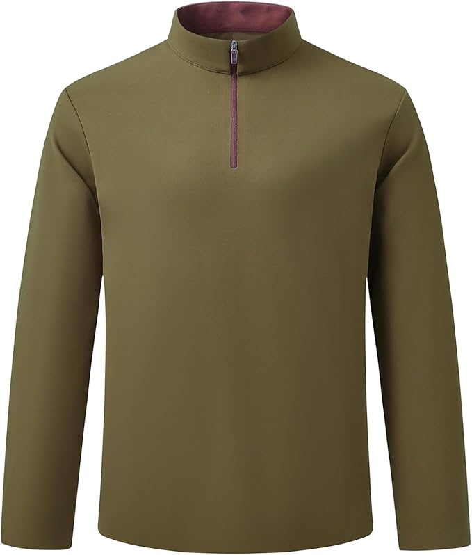 Men's Long Sleeve Quarter-Zip Polo Shirt