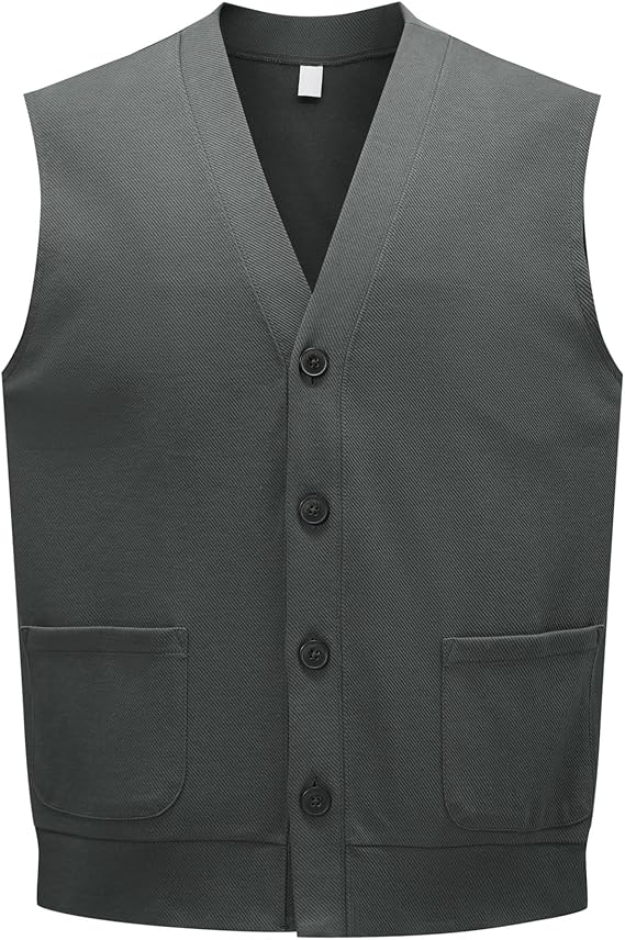 Men's Knitted V-Neck Button Vest