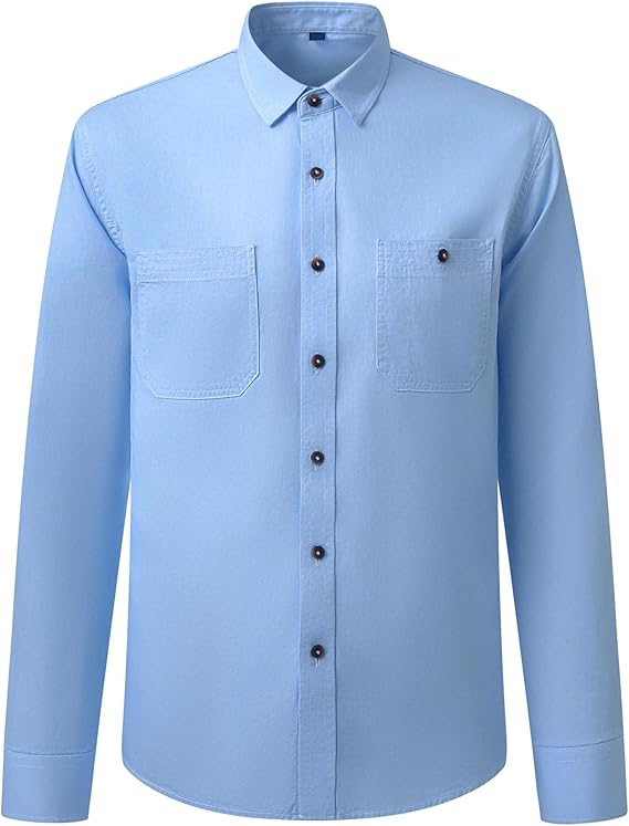 Men's Long Sleeve Cotton Denim Shirt