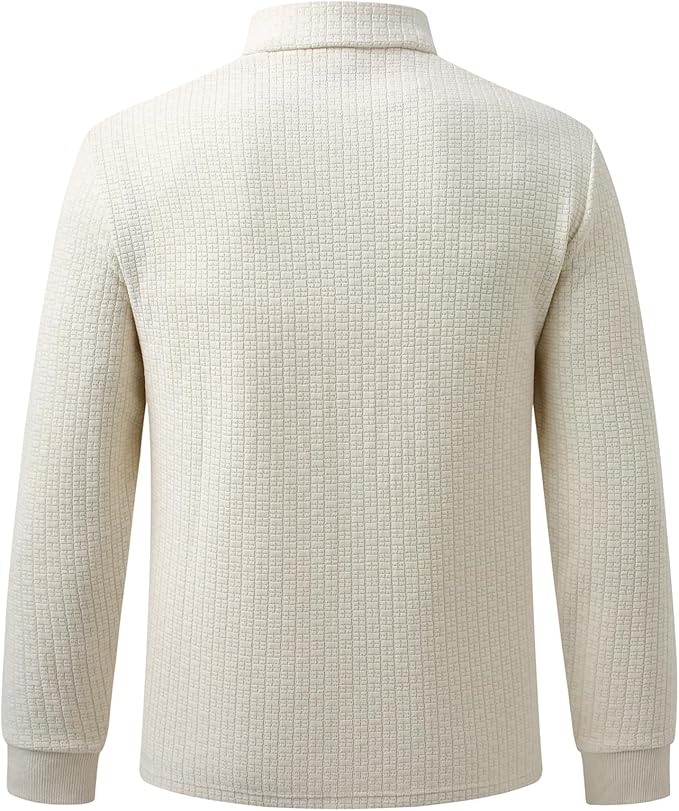 Men's Long Sleeve Quarter-Zip Polo Shirt
