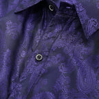 Men's Paisley Long Sleeve Embroidered Shirt