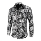 Men's Jacquard Long Sleeve Shirt - Paisley Pattern