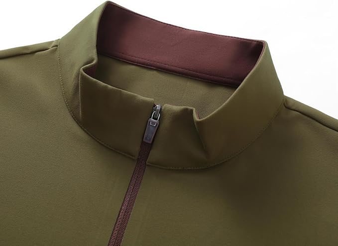 Men's Long Sleeve Quarter-Zip Polo Shirt