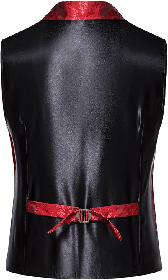 Men's Gothic Steampunk Suit Vest – Western Waistcoat with Paisley Print