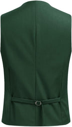 Men's Double Breasted Suit Vest with Scoop Neck