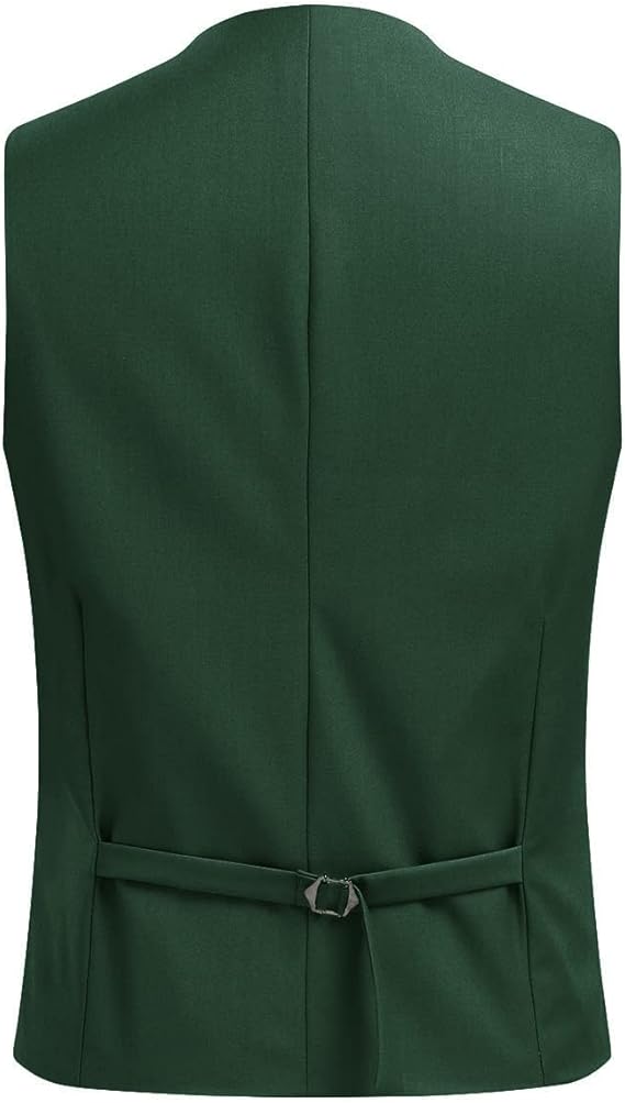 Men's Double Breasted Suit Vest with Scoop Neck