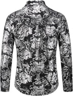 Men's Jacquard Long Sleeve Shirt - Paisley Pattern