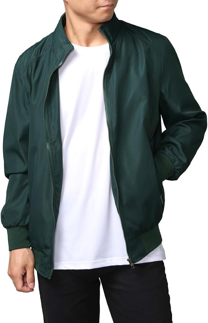 Men's Bomber Jacket with Stand-Up Collar