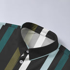 Men's Long Sleeve Striped Polo Shirt