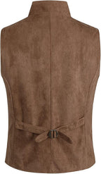 Men's Faux Leather Stand-Up Collar Vest