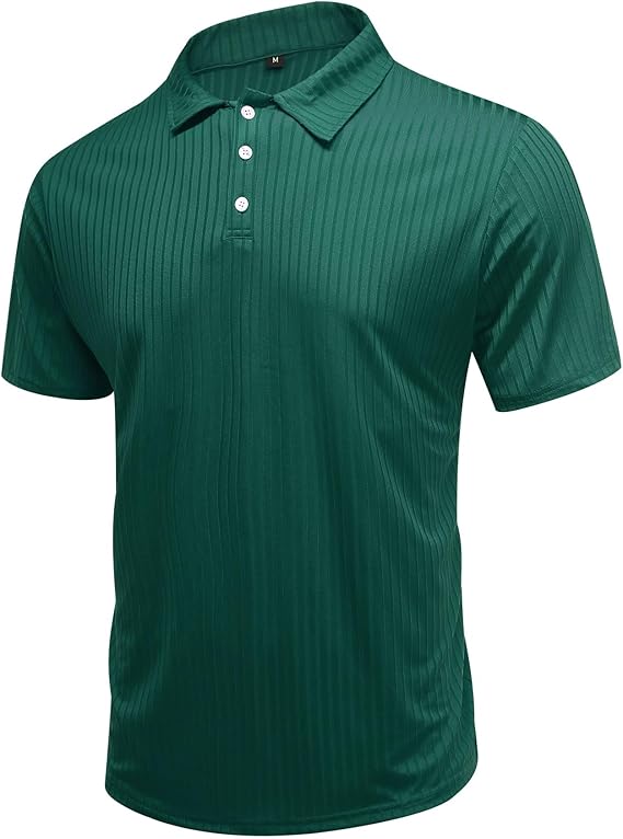 Men's Short Sleeve Polo Shirt with Button Placket