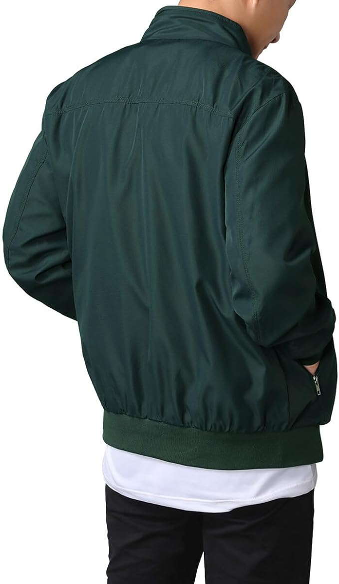 Men's Bomber Jacket with Stand-Up Collar