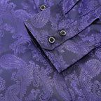 Men's Paisley Long Sleeve Embroidered Shirt