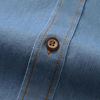 Men's Long Sleeve Denim Shirt – Slim Fit Cotton Casual Button-Down